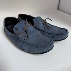 TODS X Ferrari Men's 7 Gommino Driving Shoes Blue Suede
